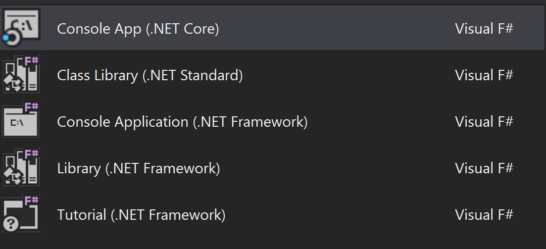 Where did the .NET Framework and other F# templates go in Visual Studio ...