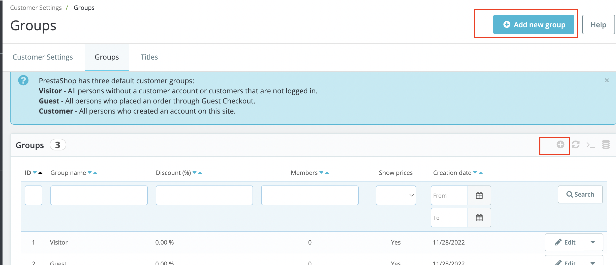 Customer Groups Can't add a new customer group when saving Default