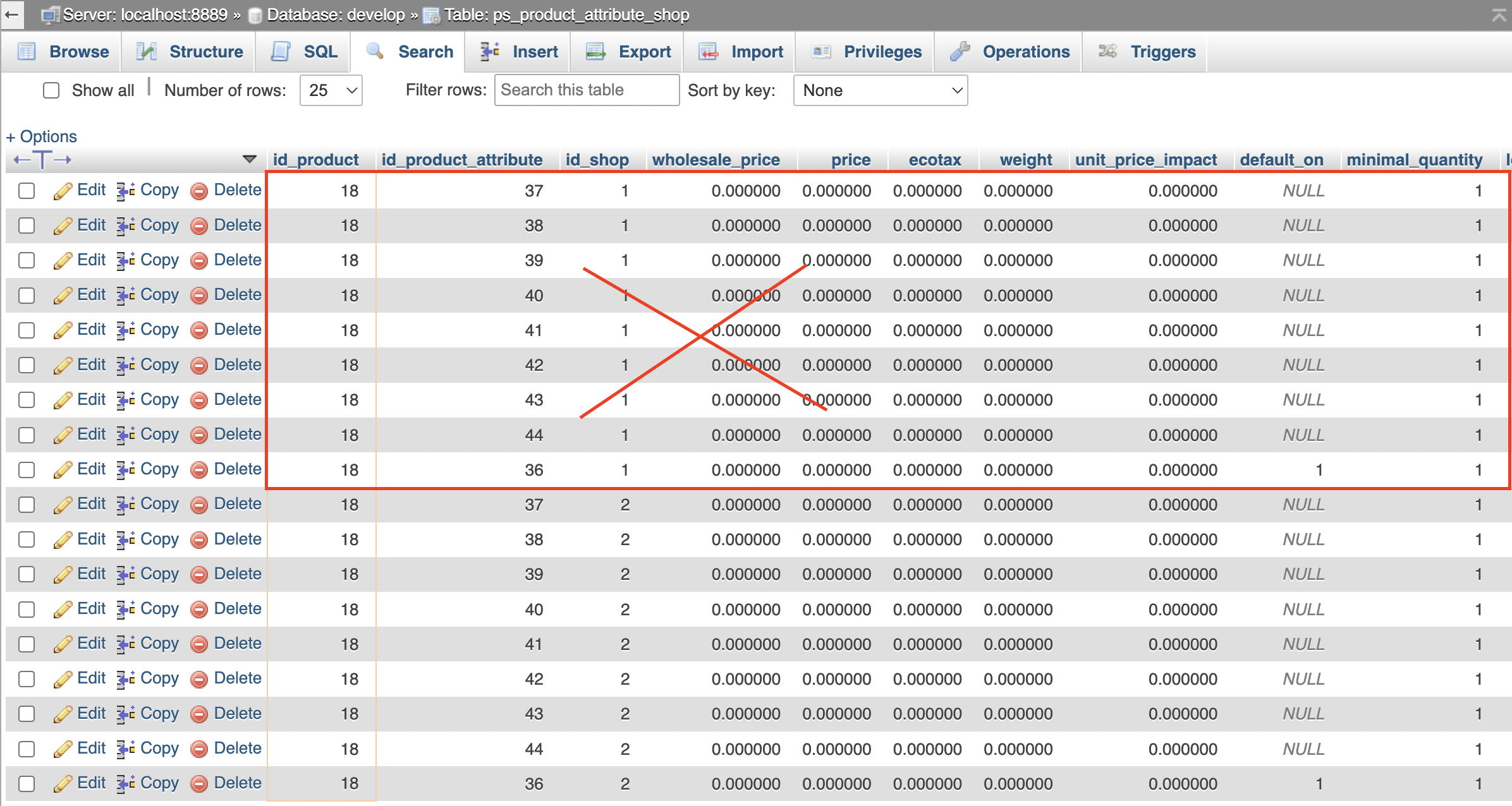 Product V2 Combinations are not deleted when removing product from