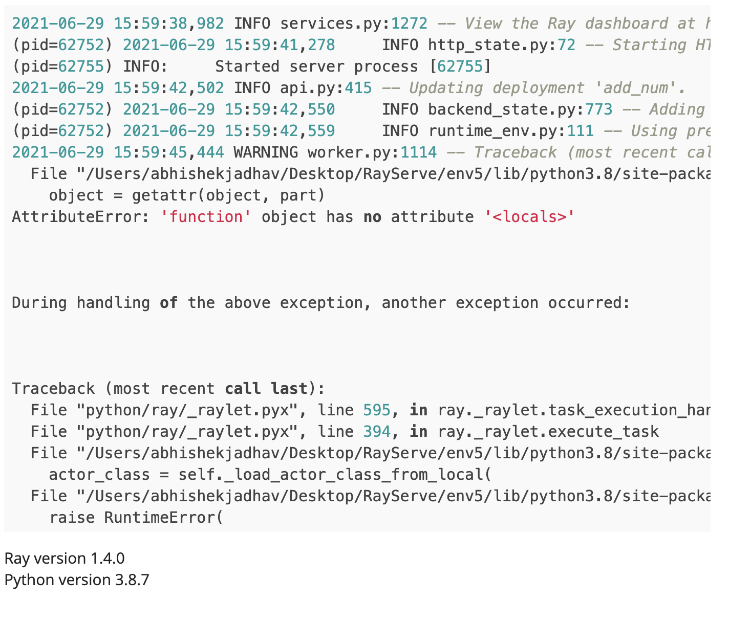 Issue in integrating Ray Serve with Ray's Cross language programming ...