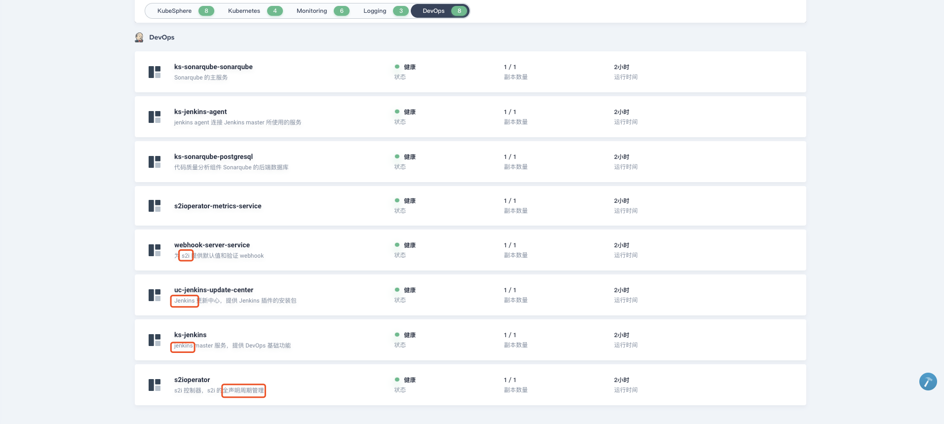 服务组件列表的文案缺失 · Issue #1167 · kubesphere/kubesphere · GitHub