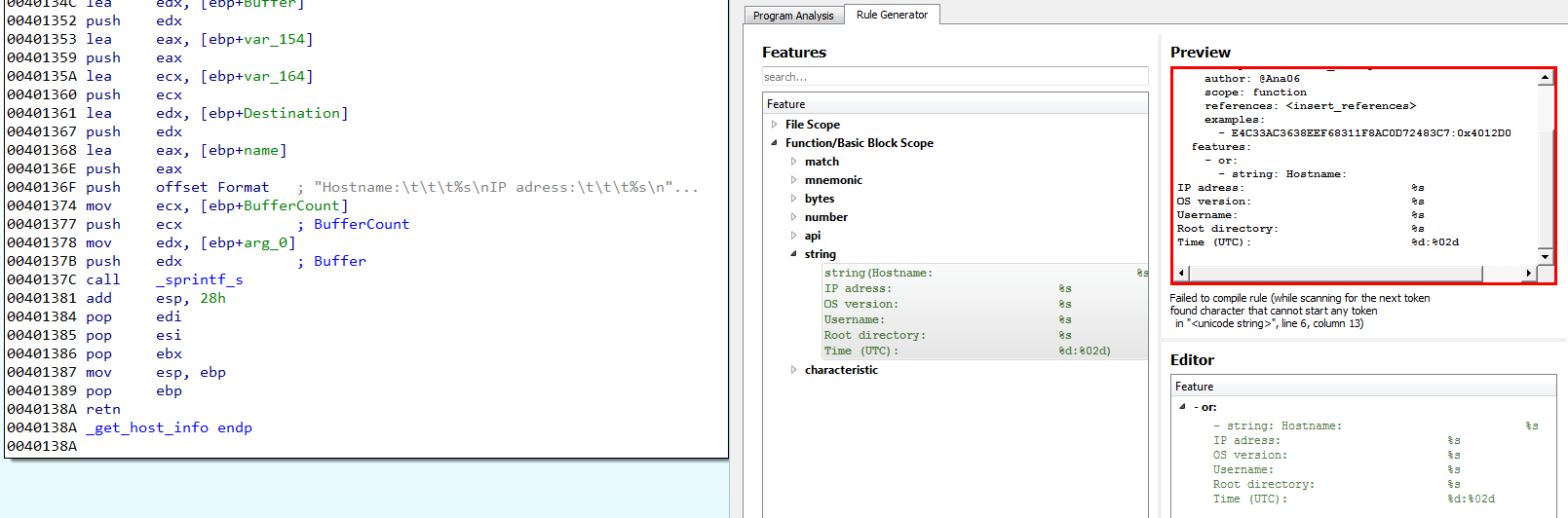 Rule Generator It Doesn T Work For Strings With New Lines Capa