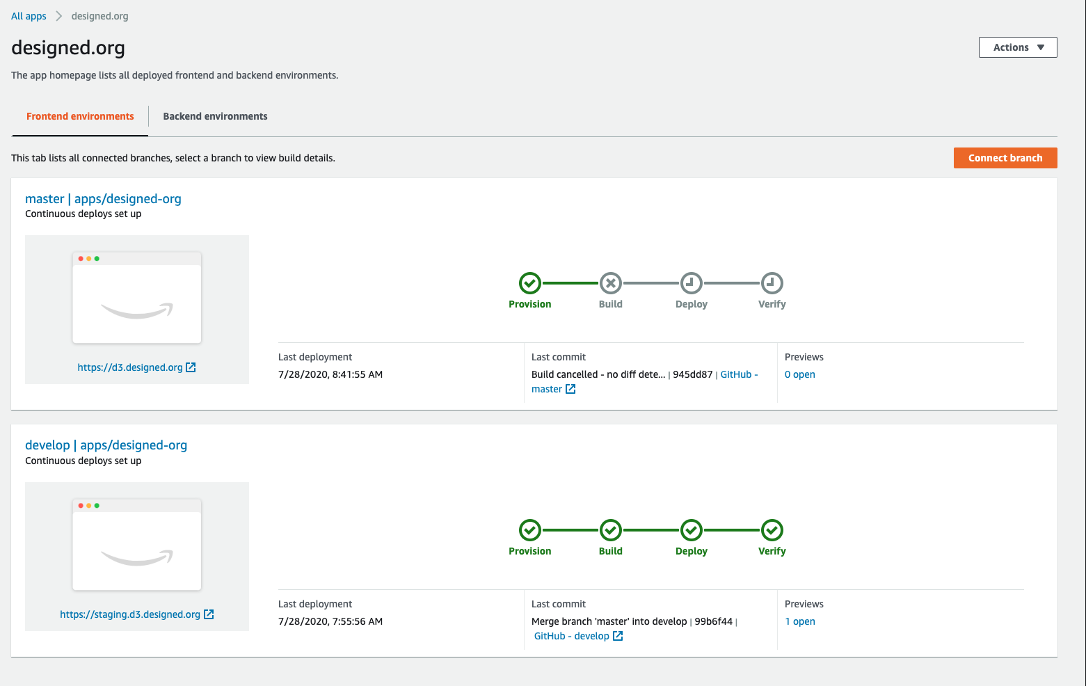 Master branch won't build after develop branch builds successfully ...