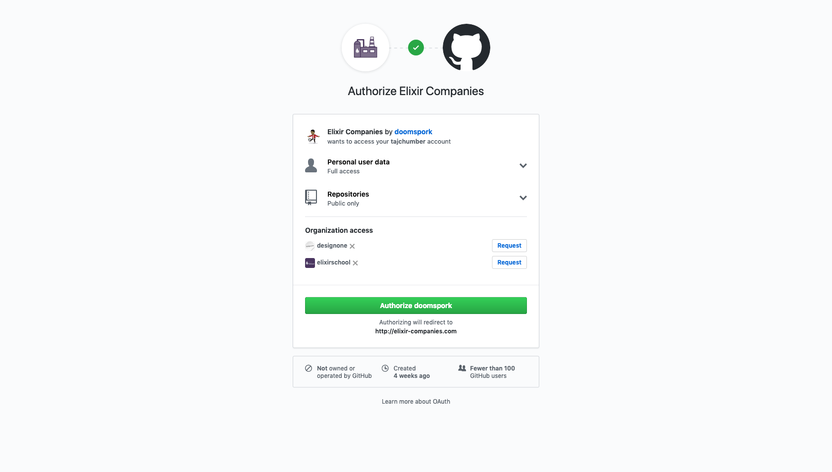 Fix required Github permissions during authorization · Issue #461 ...