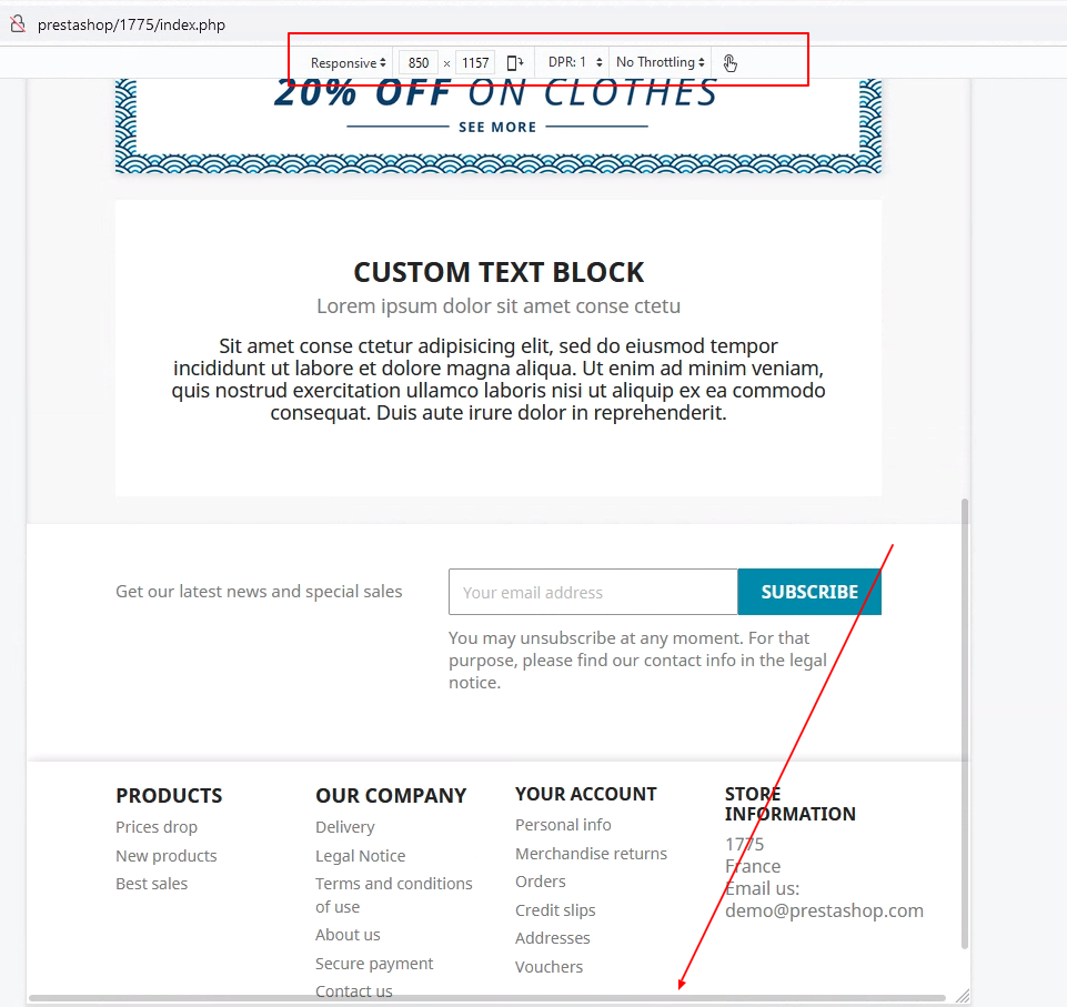 Firefox horizontal scrollbar on homepage under 991px · Issue 25459