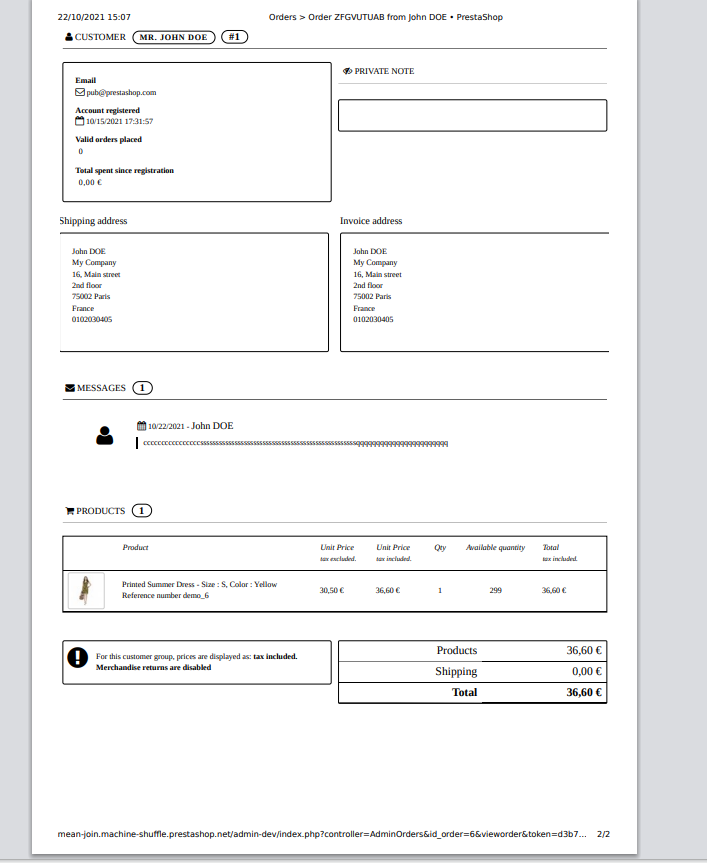 Allow to print order messages · Issue #26376 · PrestaShop/PrestaShop ...