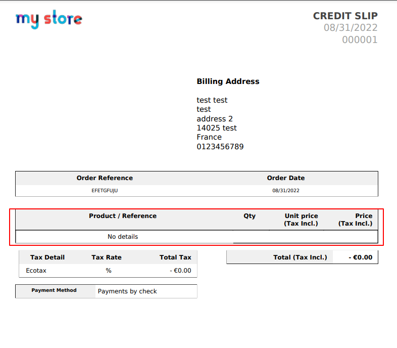 BO creditslips An exception is displayed when downloading a credit