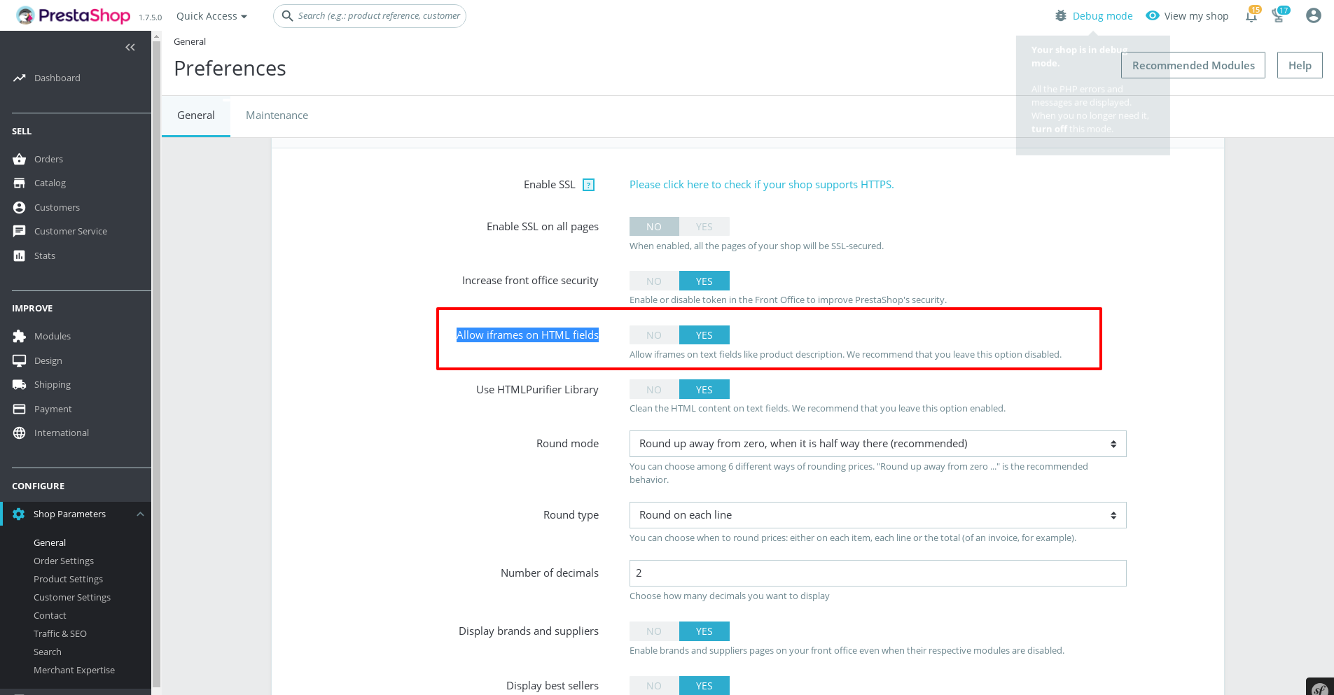 Cant enter iframe in cms in 1.7.5 · Issue #12528 · PrestaShop/PrestaShop ·  GitHub