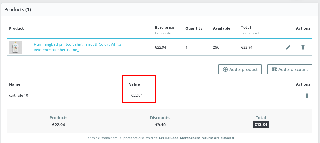 BO - Order page - the Value discount is incorrect · Issue #18630 ...