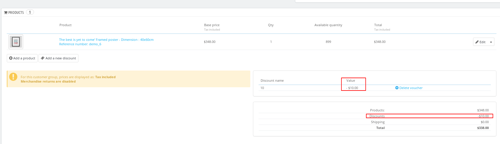 BO - Order page - Multicurrencies - Incorrect discount value & amount ...