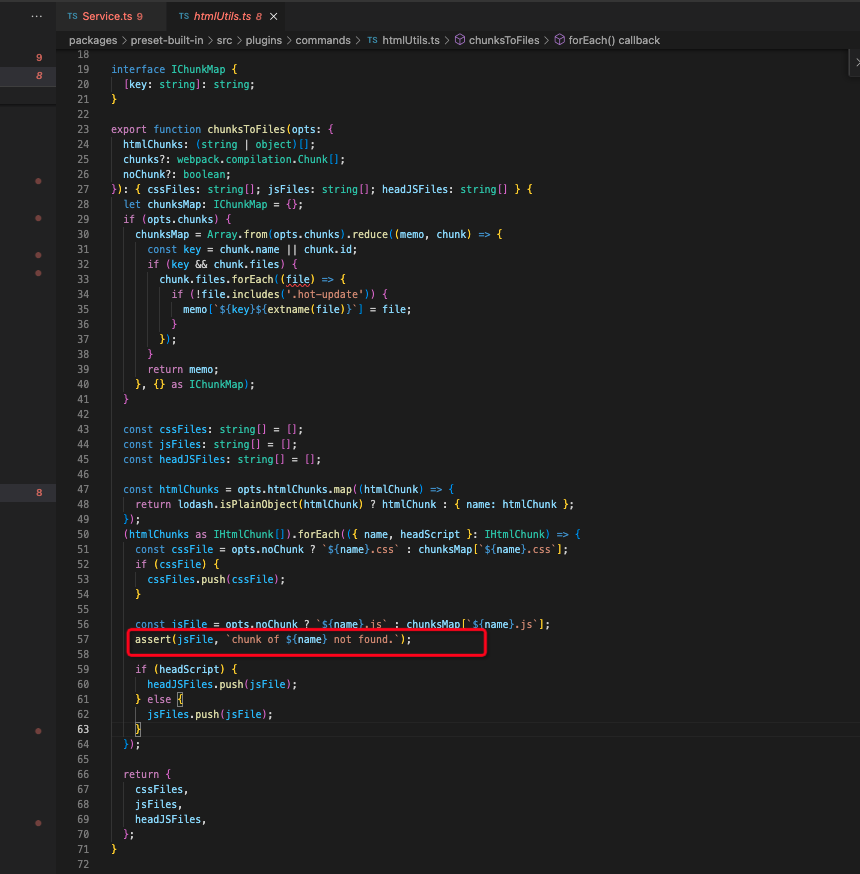 [Bug] AssertionError [ERR_ASSERTION]: chunk of vendors not found ...