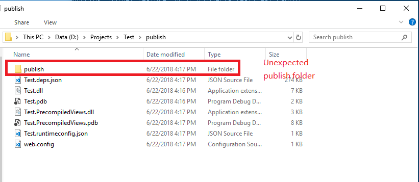 Unexpected result for dotnet publish when publishing the second time ...