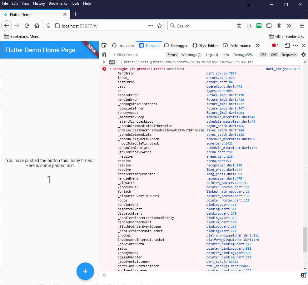 Javascript crash on Firefox with Clipboard.getData · Issue 80073 · flutter/flutter · GitHub