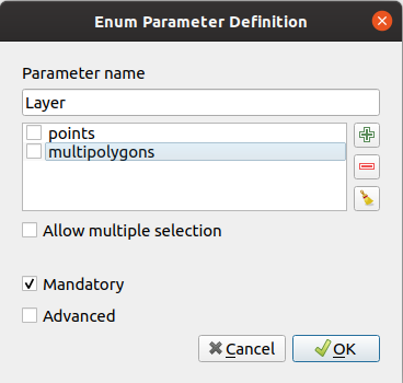 "Enum" input in a model is not listed in "Model input" in an algorithm ...