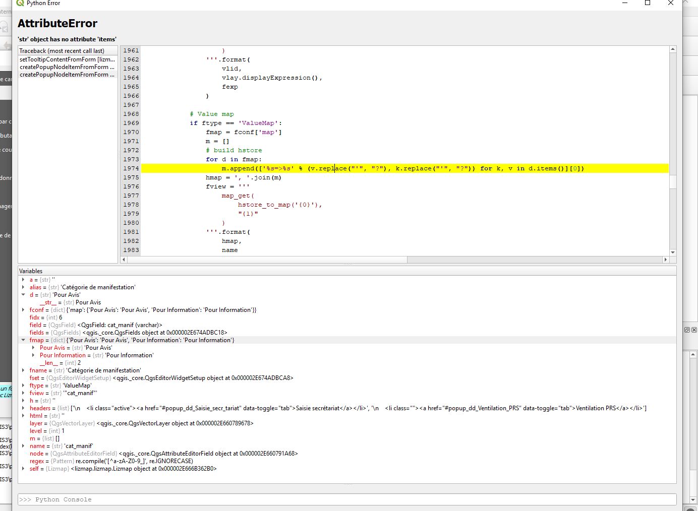AttributeError when using the drag&drop form popup · Issue #190 ·  3liz/lizmap-plugin · GitHub