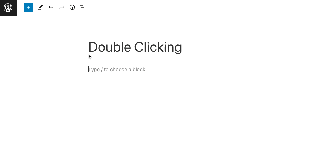 Gutenberg Double Click after using Block Inserter · Issue 44132