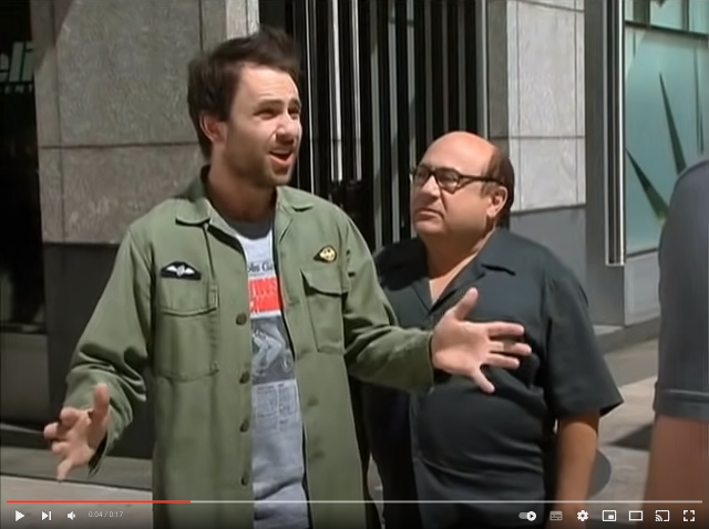 Video of Charlie Kelly from the Always Sunny in Philadelphia TV show ranting about jobs