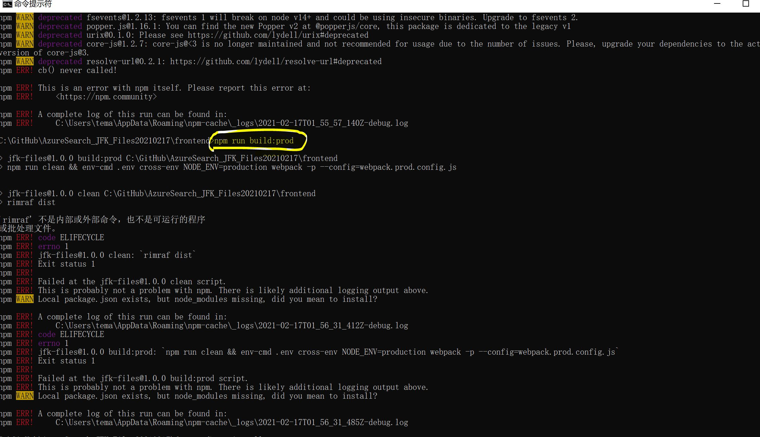 Failed when building web frontend with "npm run build:prod" · Issue ...