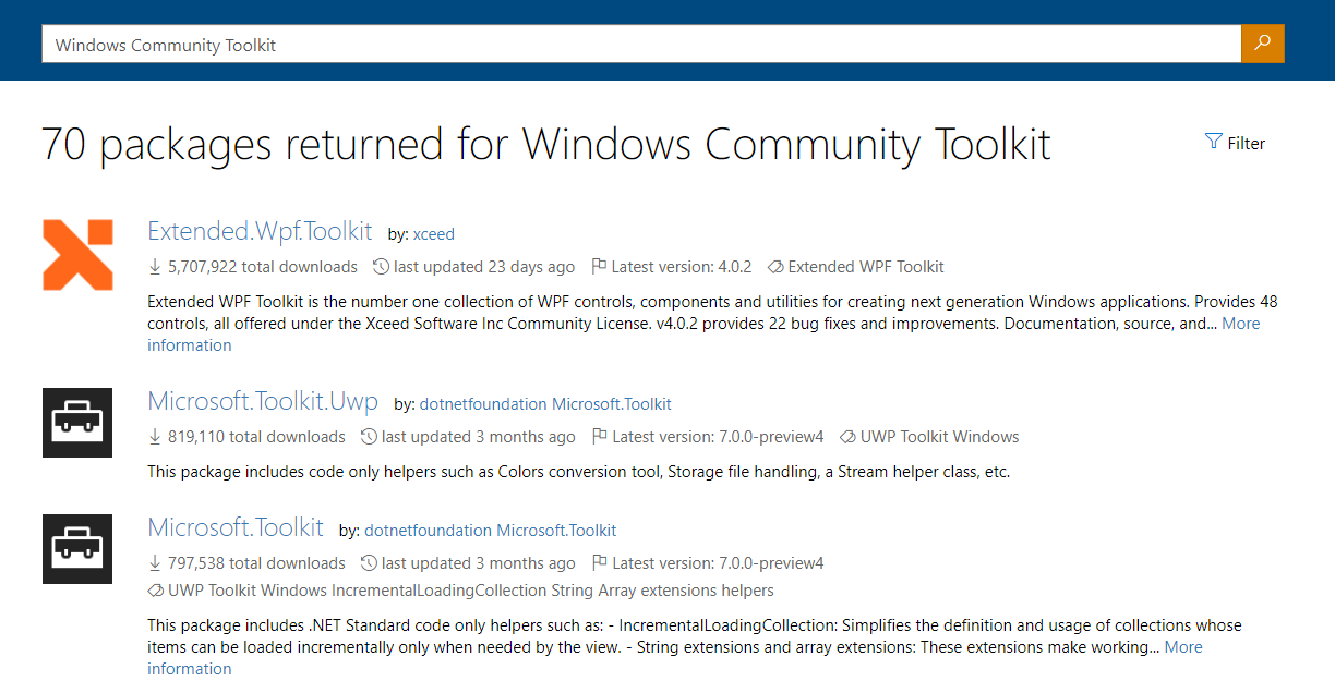 [Infra/Docs] WCT packages NuGet.org search optimizations · Issue #3709 ...