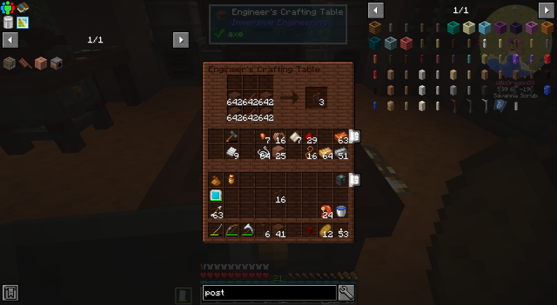 [Bug]: Immersive Engineering Engineer's Crafting Table item counts are ...