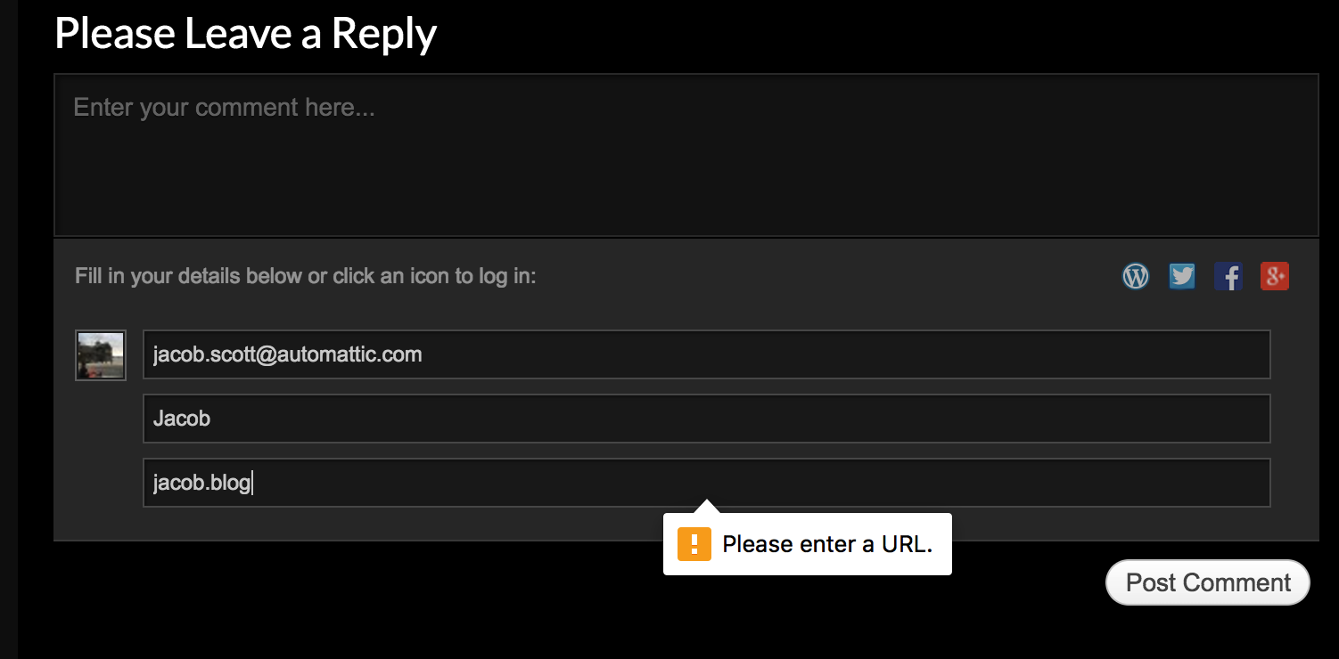 comment error