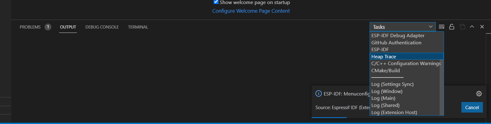 [Bug Report]: ESP-IDF: Menuconfig: Loading default values windows hung ...
