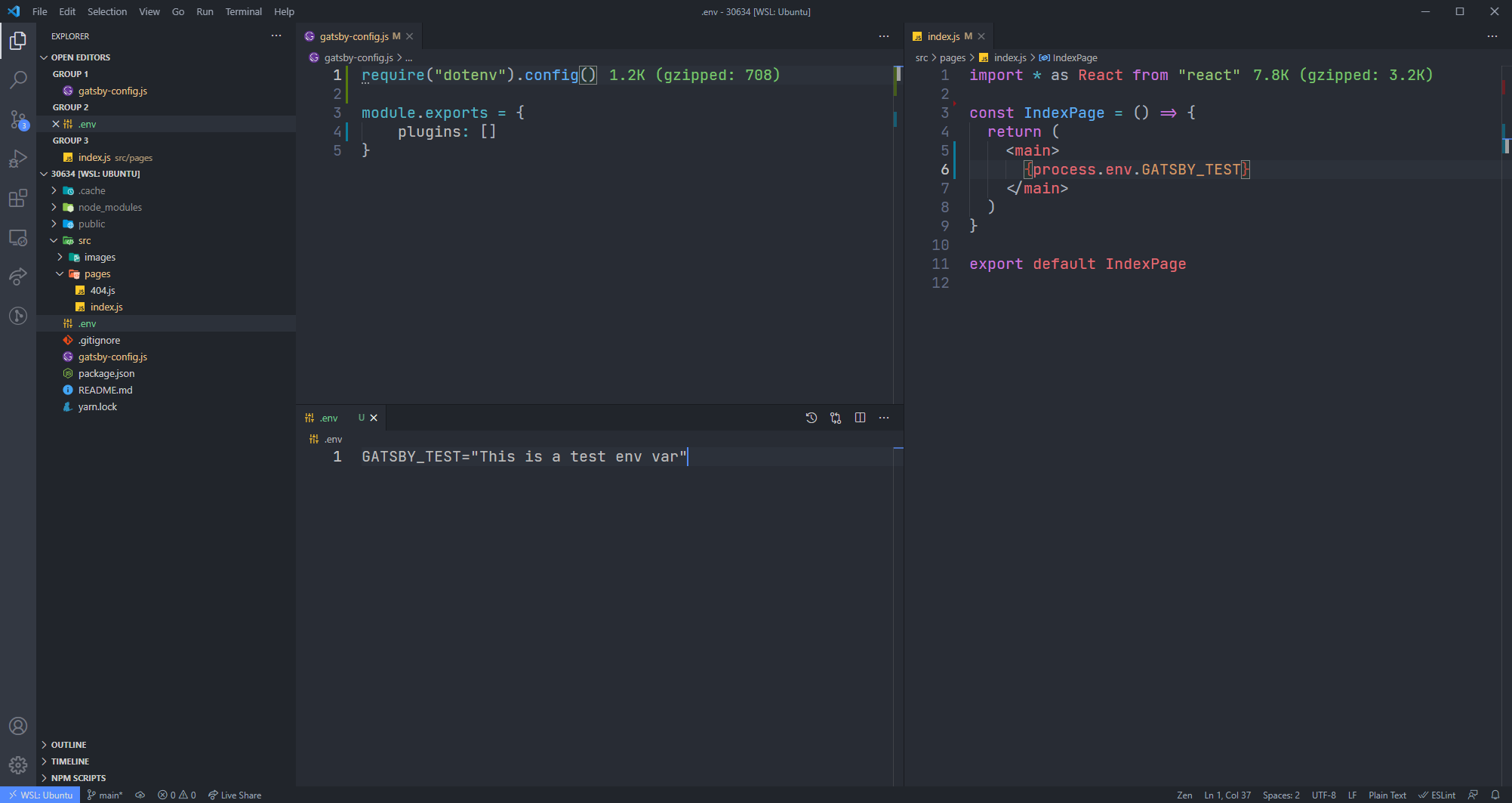 using dotenv in gatsby-config.js causes unsafe builtin method warning ...