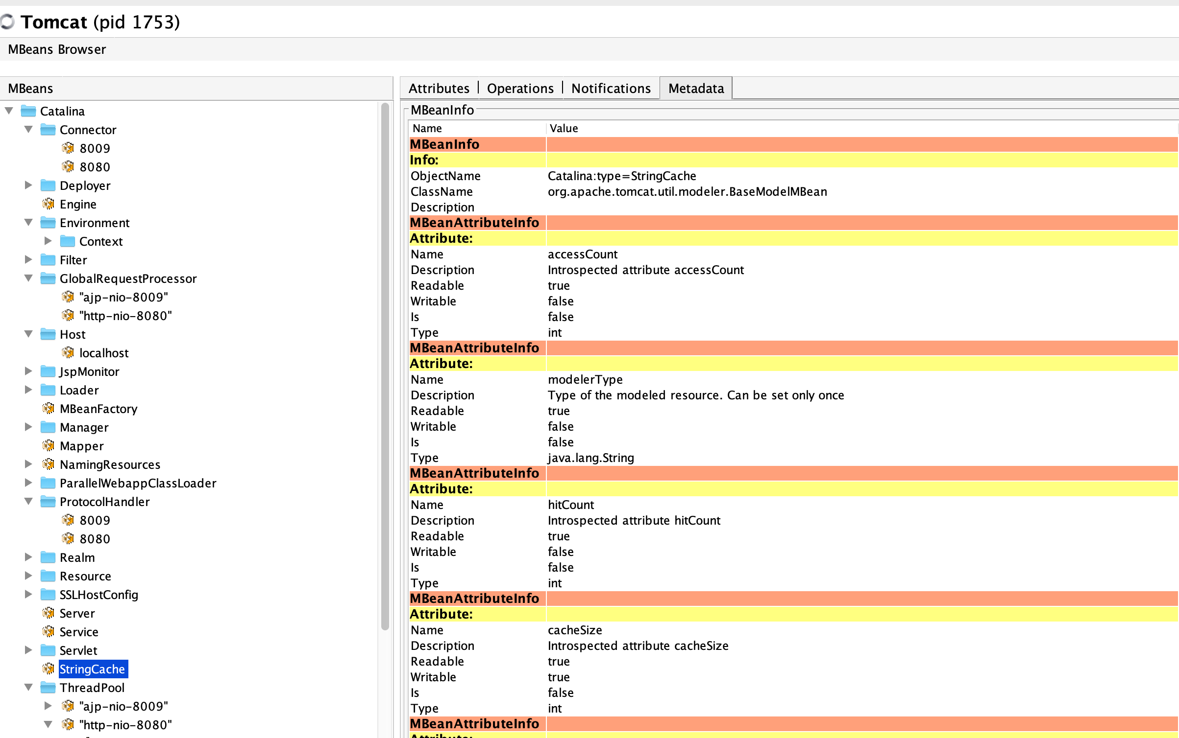 Tomcat StringCache statistic is not available · Issue 1666