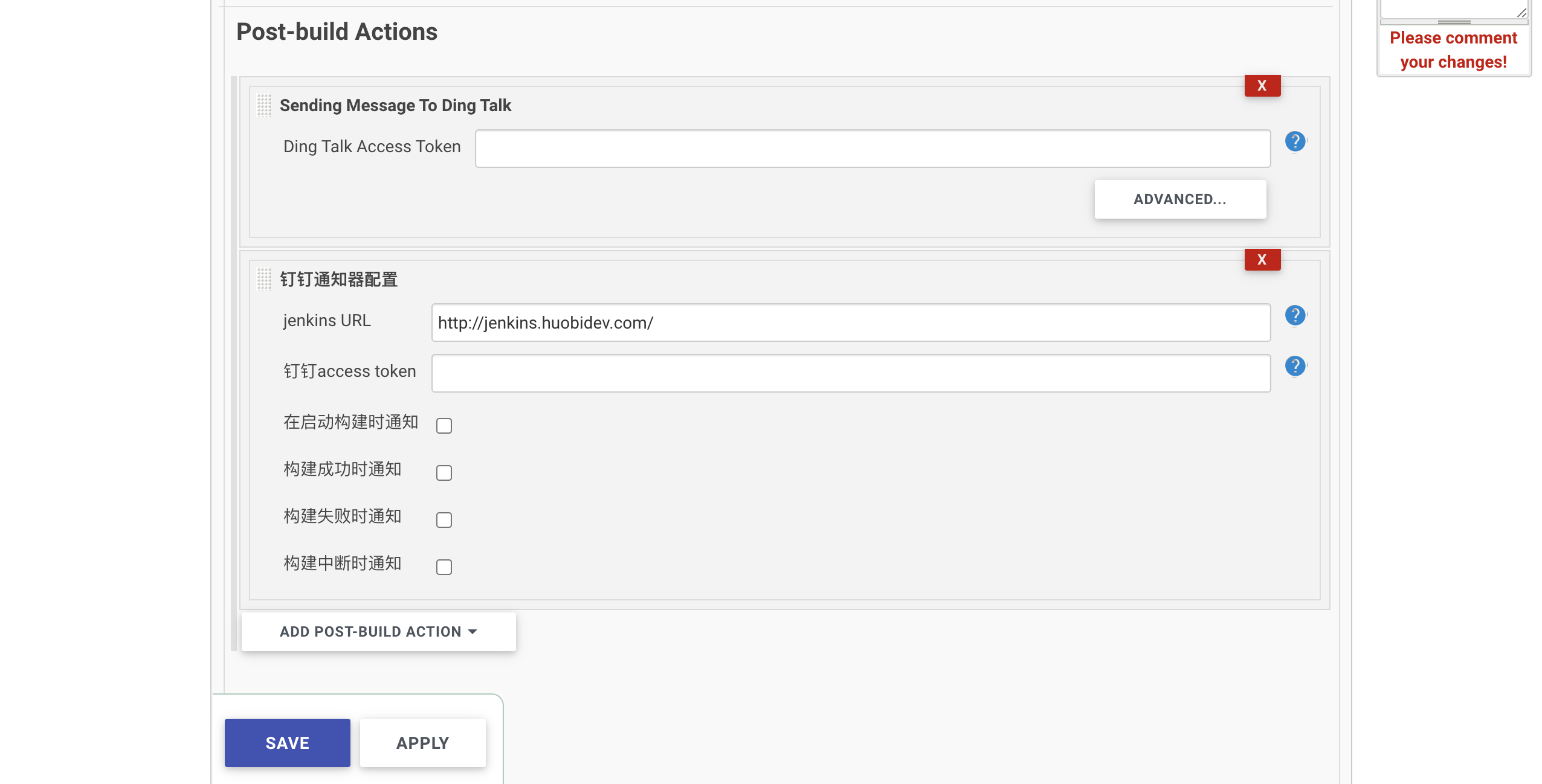 Why Jenkins has 2 options for different post build action? What are the