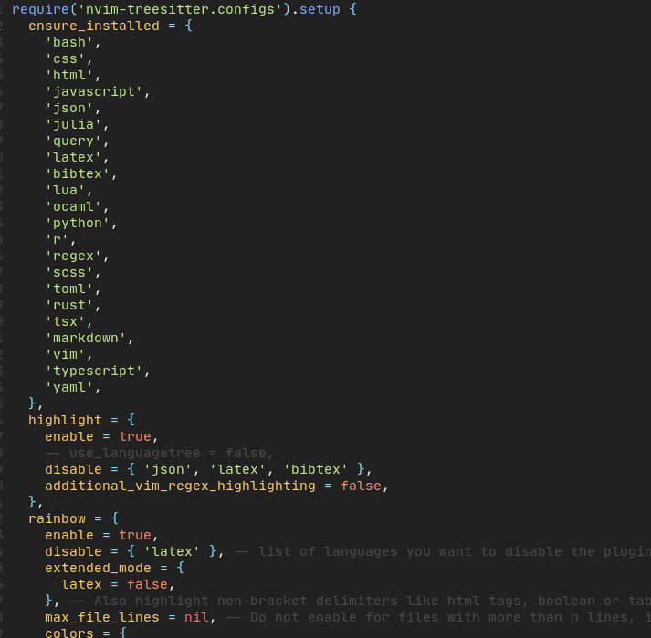rainbow with nvimtreesittertextobjects not work · Issue 88 · p00f