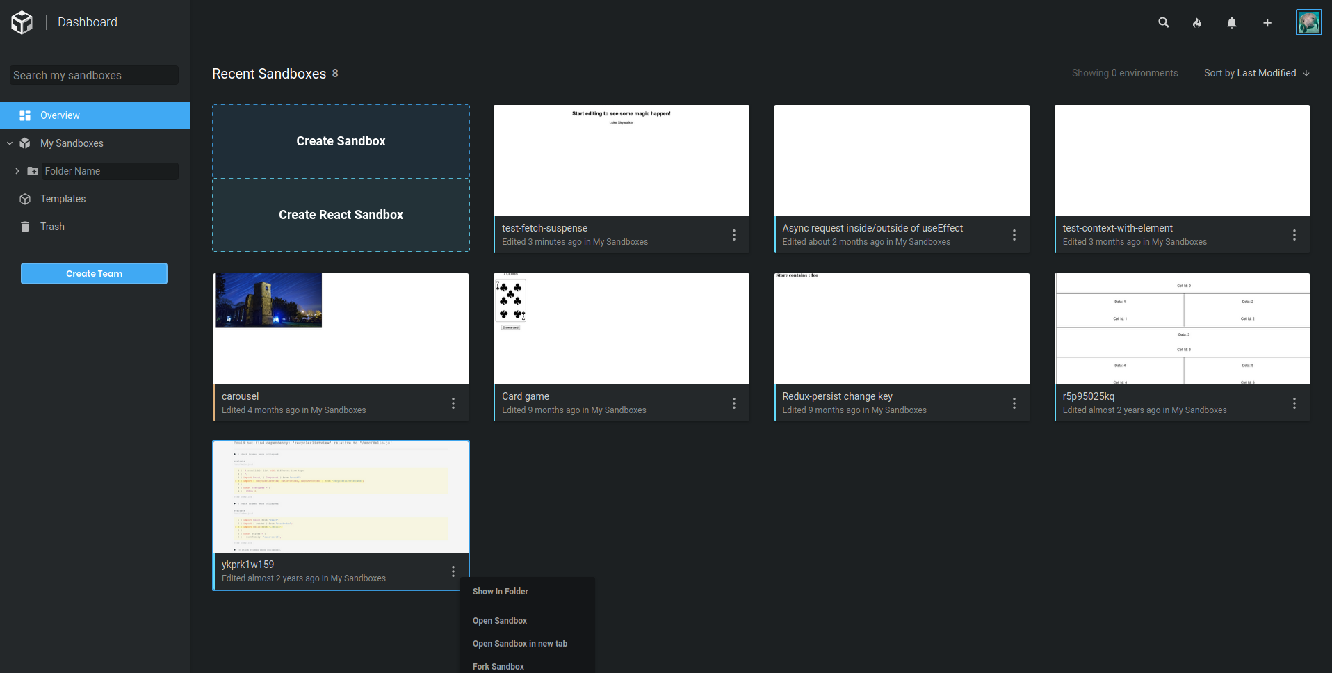 Dashboard sandbox actions hidden · Issue #3330 · codesandbox ...