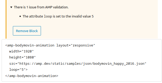 Validation error occurs when a number is used for loop attribute in amp ...