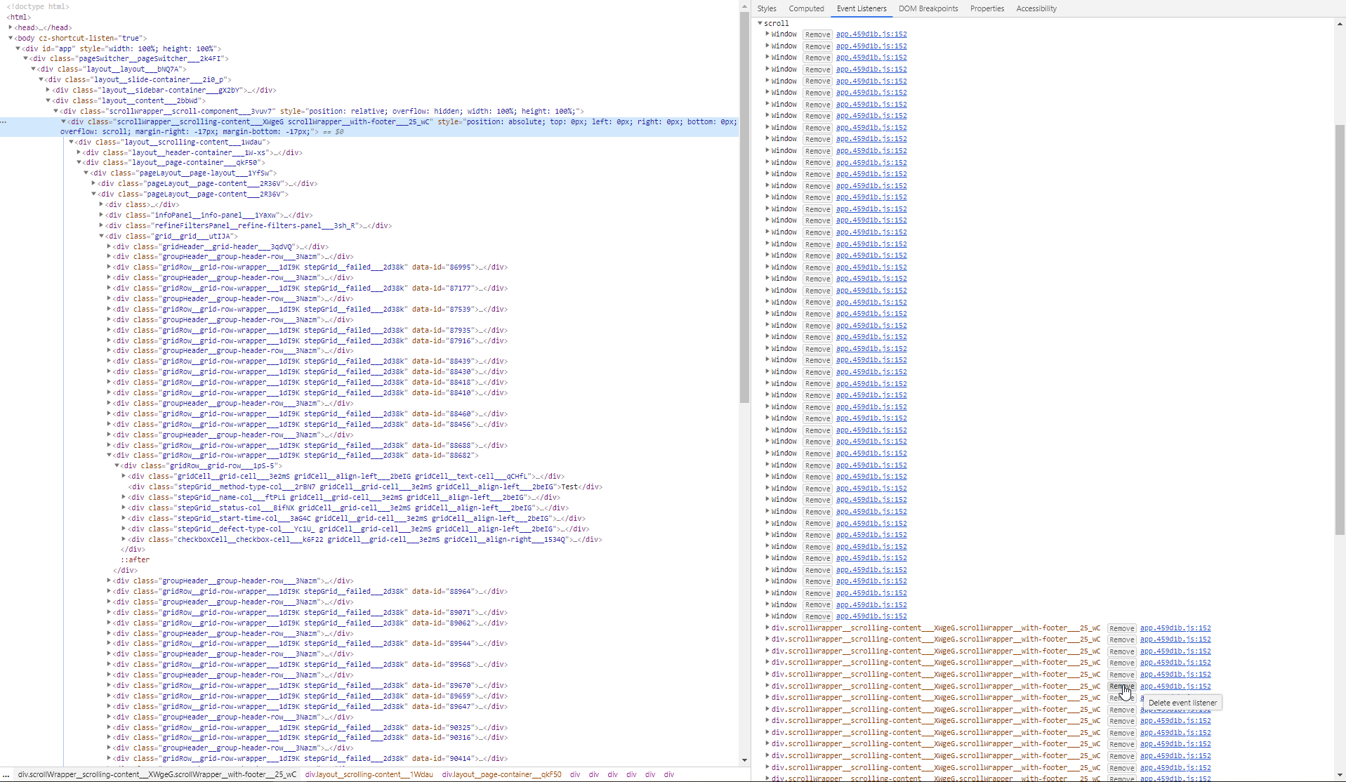 [v5] Very poor scroll performance · Issue #867 · reportportal ...