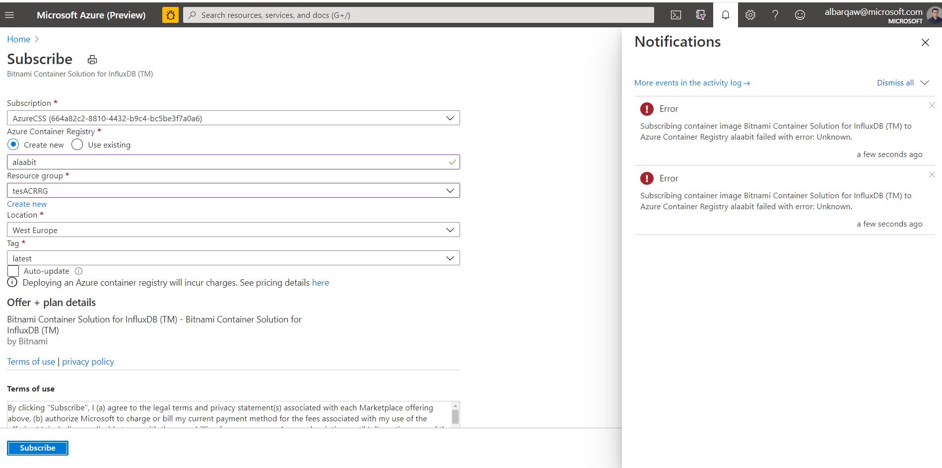 Bitnami Container Solution For Influxdb Tm Is Not Working On Azure Issue 3776 Bitnami Charts Github