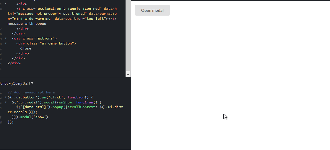 [popup] popup not properly positioned in modal · Issue #1925 · fomantic ...