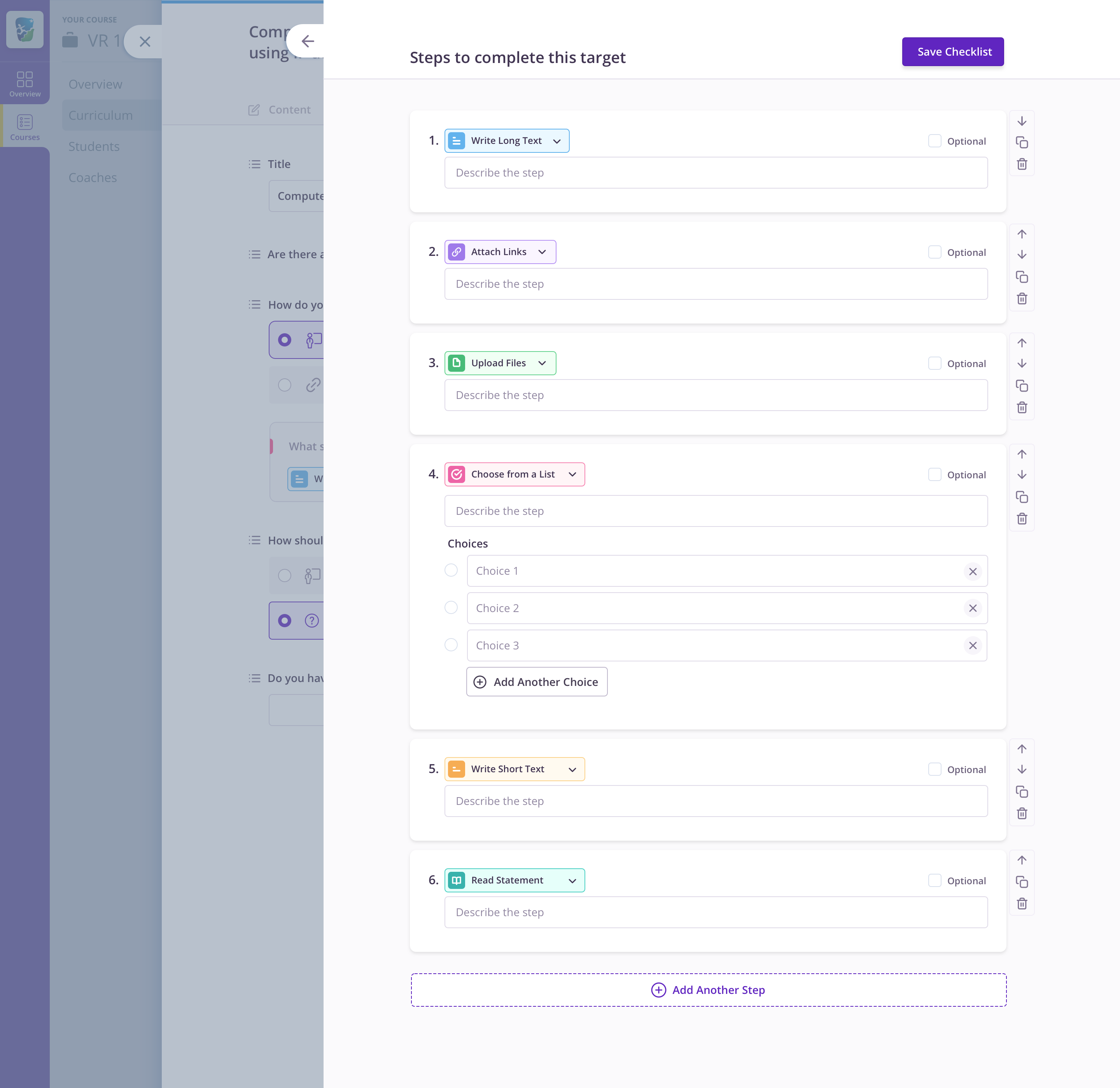Create-steps-to-complete-Nested-drawer