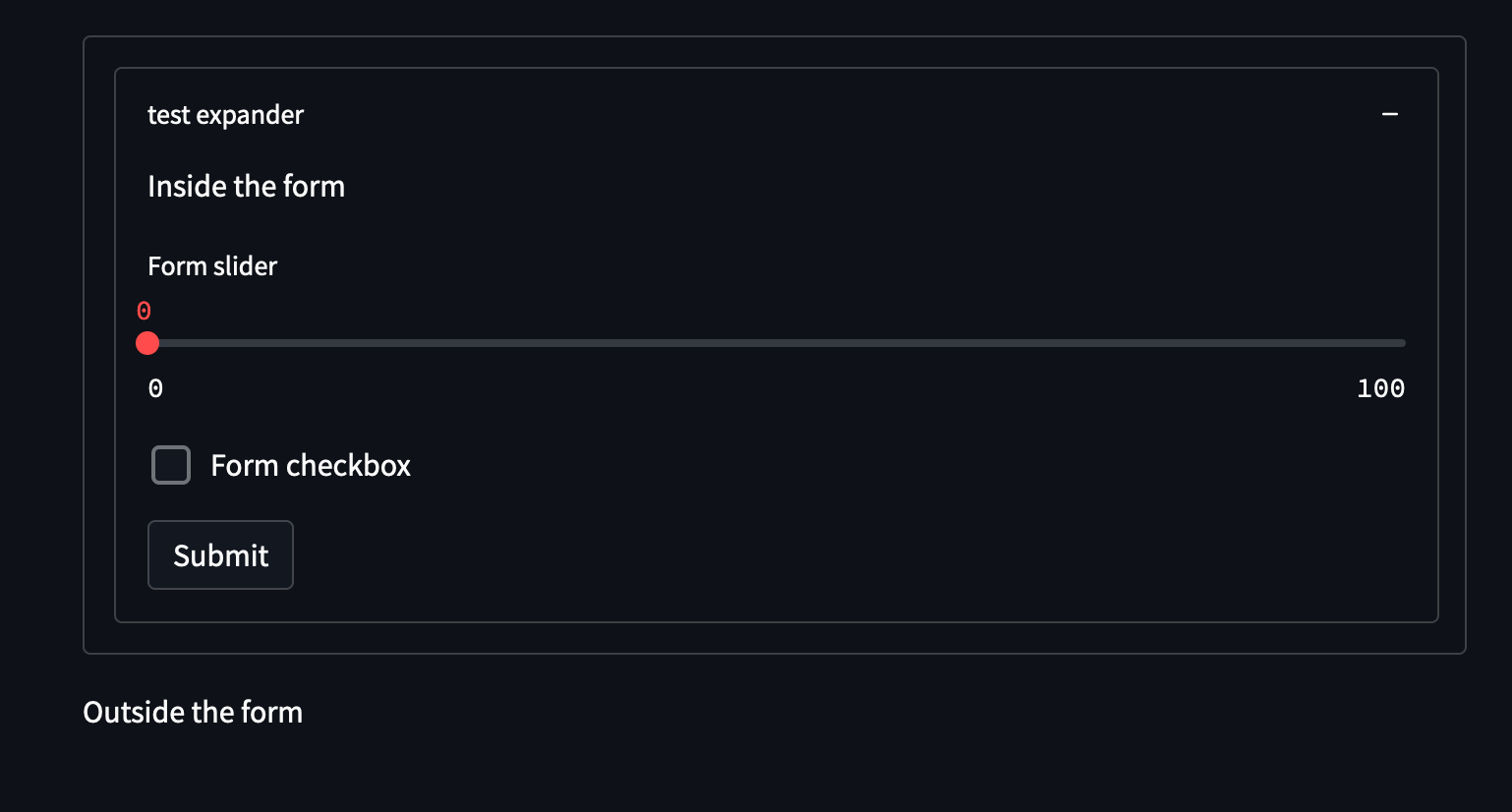 Forms with expander functionality · Issue 4530 · streamlit/streamlit