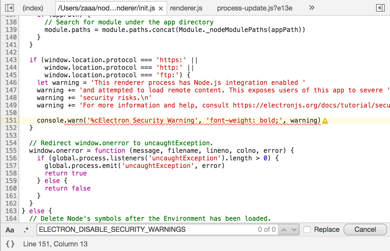 disable securitywarnings not working · Issue 11970 · electron