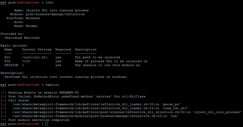 NoMethodError in ReflectiveDLLInjection mixin for reflective dll ...