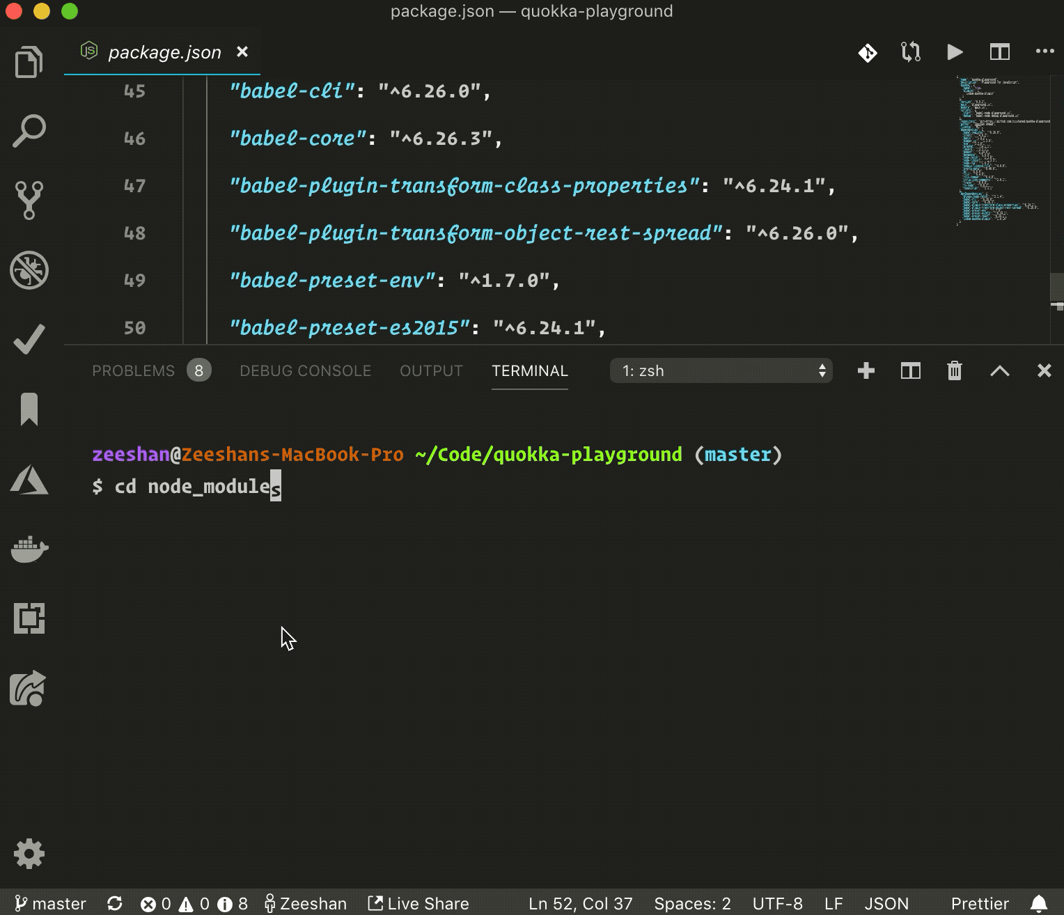 Font position changes on moving text cursor in integrated terminal ...