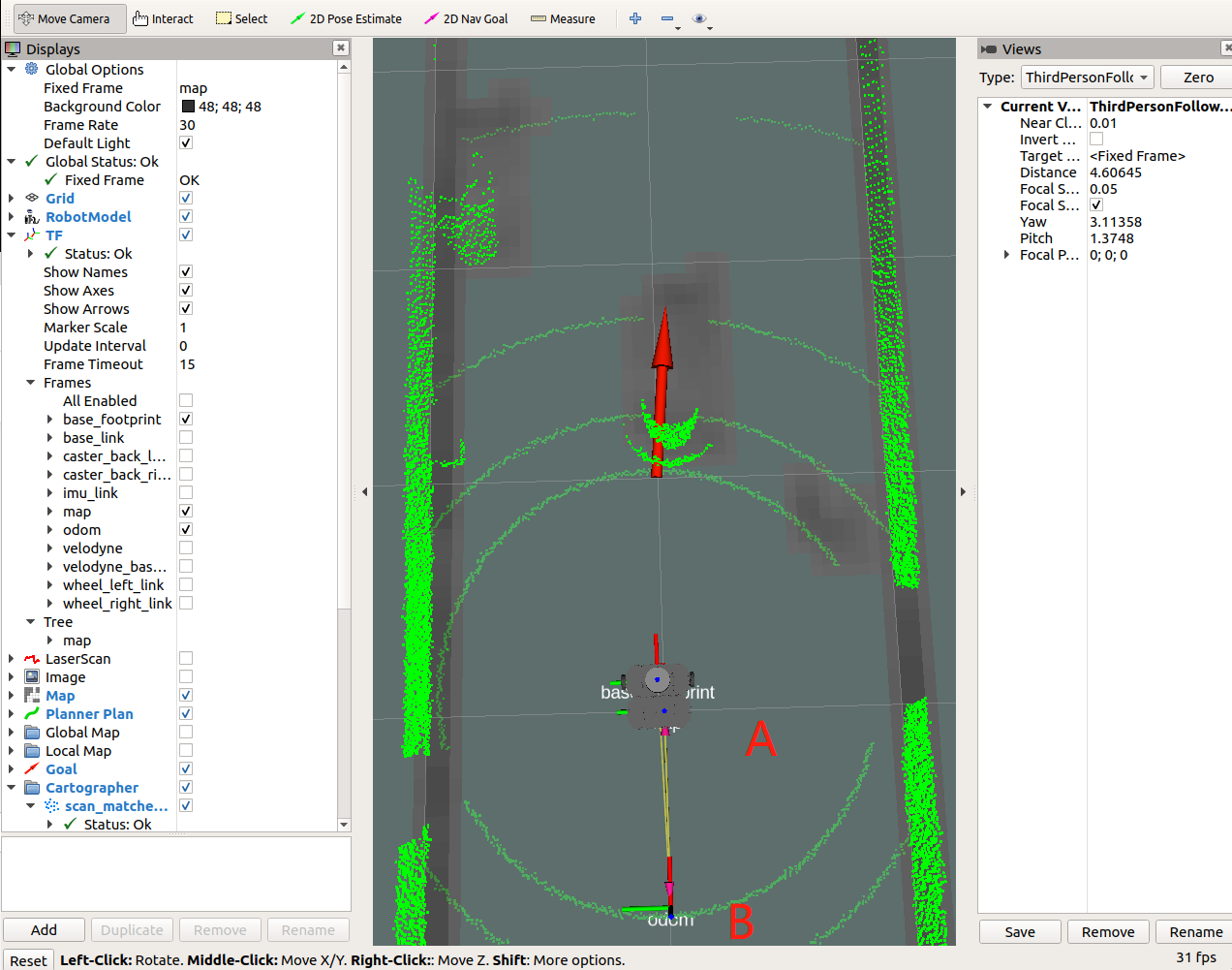 odom coordinate system moves in RViz with velodyne VLP16 · Issue #1788 ...