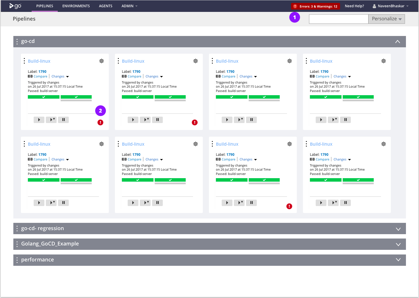 [UX refresh] Dashboard Pipeline error and global errors Google Groups