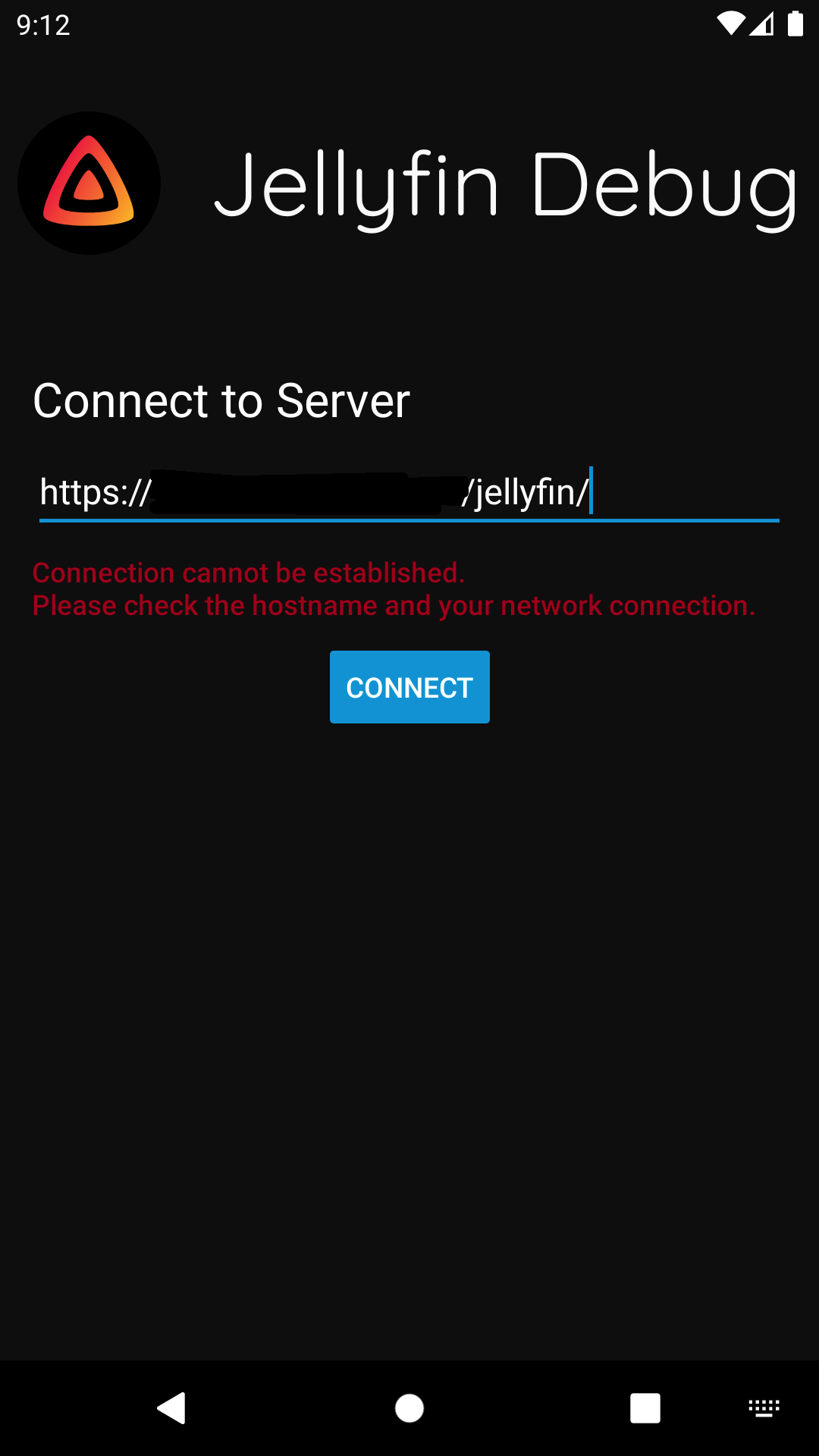 Connection error when connecting to a server running on a subpath