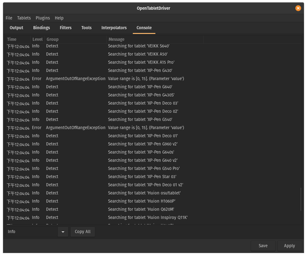 Unable to detect the tablet · Issue #662 · OpenTabletDriver ...