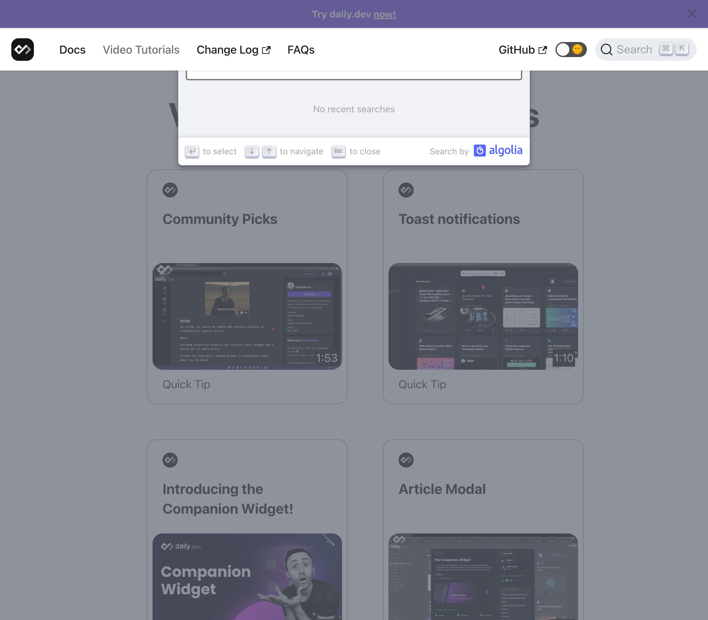 docs daily dev_video-tutorials