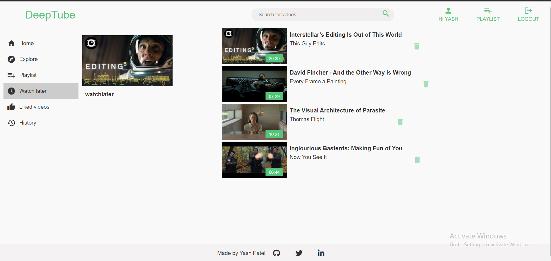GitHub - yashpatel1797/DeepTube-React: DeepTube is video library for ...
