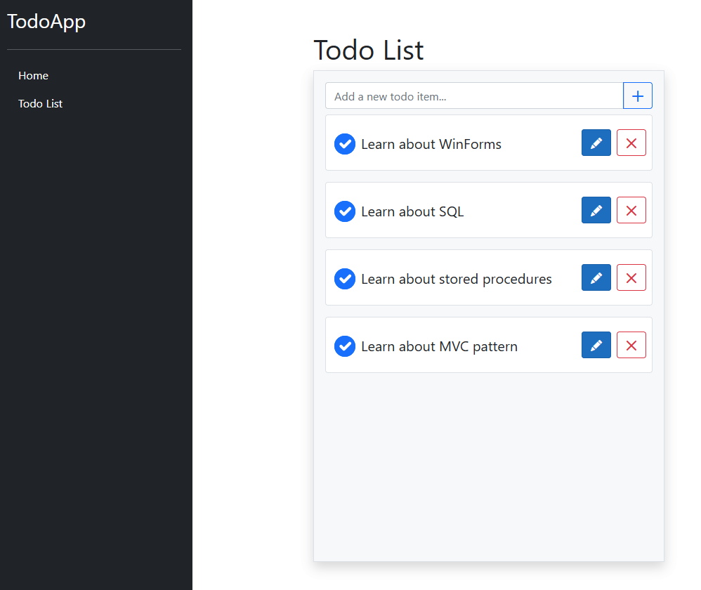GitHub - EngineerFaunce/mvc-todo: A basic todo app made using ASP.NET ...