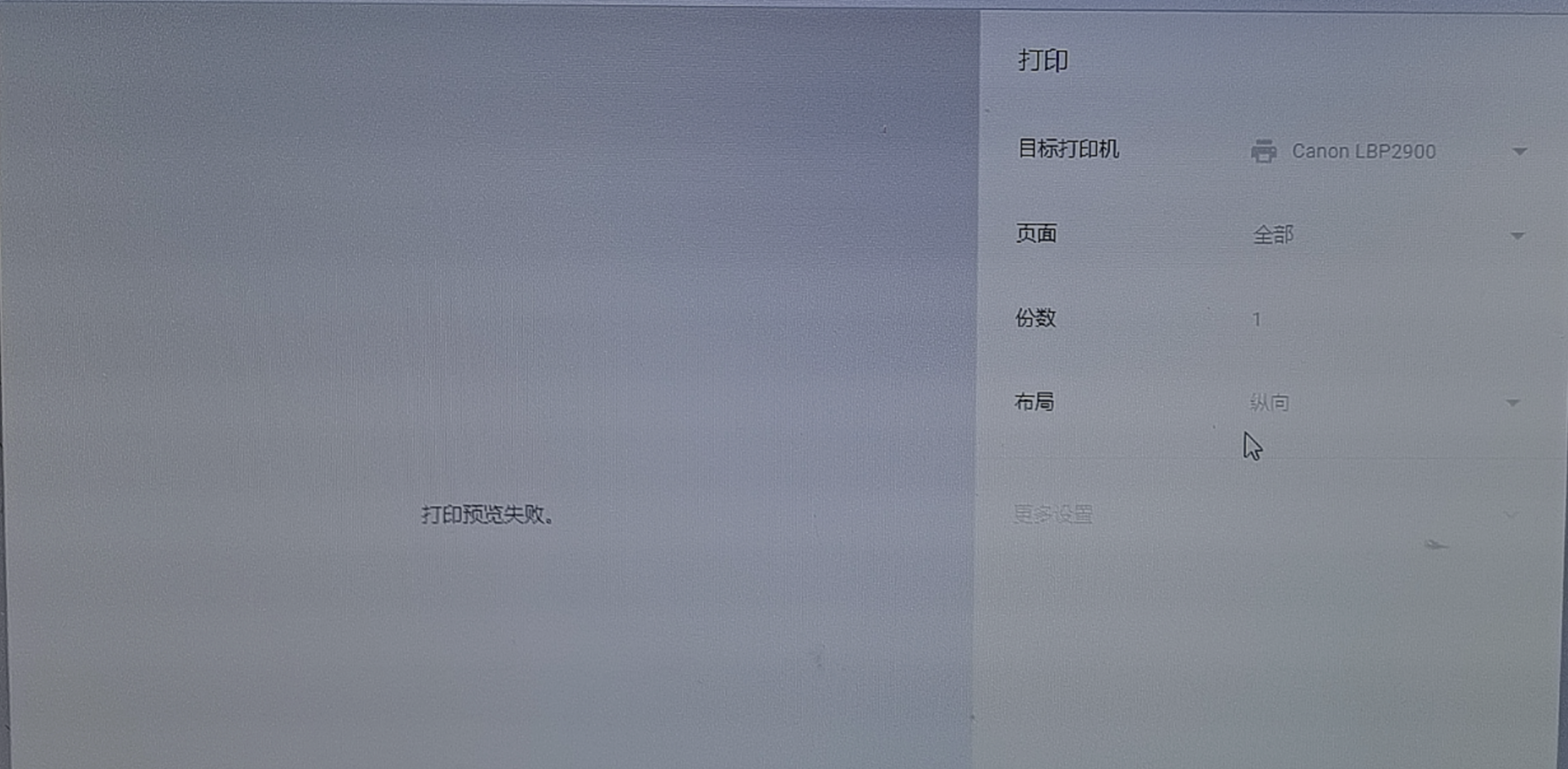 打印预览失败