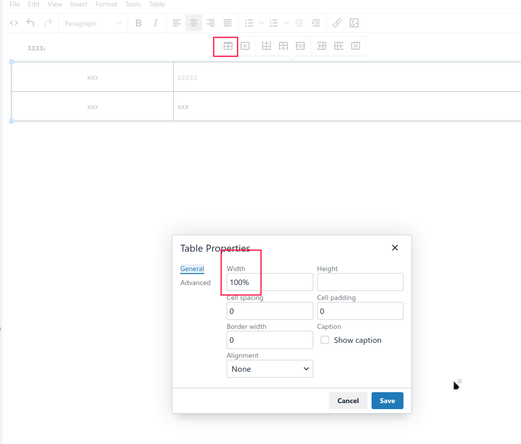 change table width not work when defined a style in table · Issue 6355