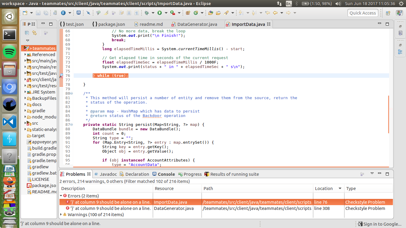 problem with checkstyle